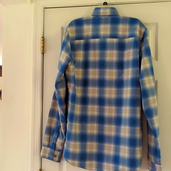 DIXXON The Pierside Prepleat Blue And Gray Plaid Shirt - Picture 6 of 8